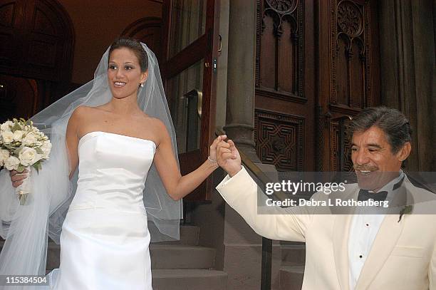 Erica Levy and Geraldo Rivera during Geraldo Rivera Weds Erica Levy in New York City on August 10, 2003 at Central Synagogue in New York City, New...