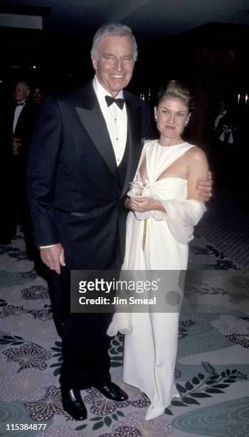 Charlton Heston and daughter Holly Rochell during 50th Anniversary Party For Charlton Heston and Lydia Heston at Hotel Nikko in Beverly Hills,...