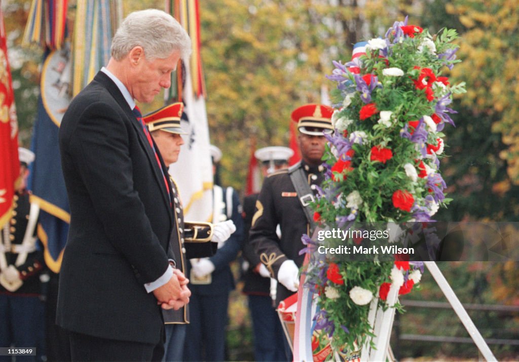 President Clinton at a Veteran's Day ceremony