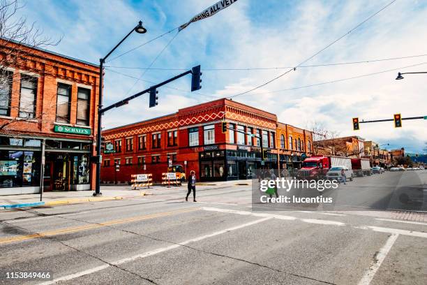 west main street, bozeman, montana, usa - bozeman stock pictures, royalty-free photos & images