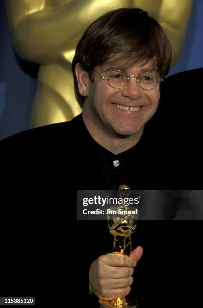 Elton John during The 67th Annual Academy Awards - Press Room at Shrine Auditorium in Los Angeles, California, United States.