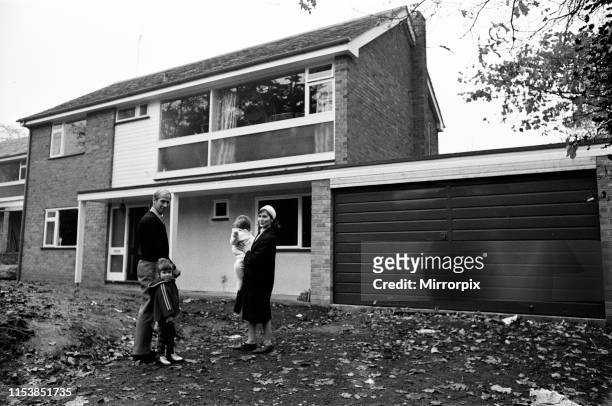 Manchester United's Bobby Charlton pictured with his wife Norma and their daughters Andrea and Suzanne at their new luxury home at Lymm, Cheshire....