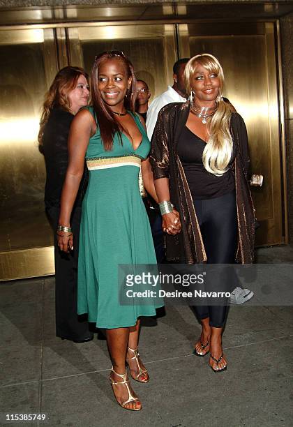 Keisha Jones and Janice Combs during Olympus Fashion Week Spring 2006 - Baby Phat - Arrivals at Radio City Music Hall in New York City, New York,...