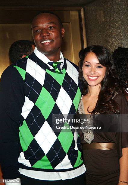 Kwame Jackson and Jessica Caban during Olympus Fashion Week Spring 2006 - Baby Phat - Arrivals at Radio City Music Hall in New York City, New York,...