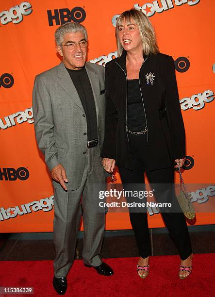 Frank Vincent and wife Katherine during HBO's "Entourage" Season 2 New York City Premiere - Arrivals at The Tent at Lincoln Center in New York City,...