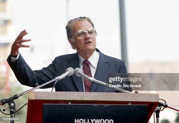 Billy Graham during Billy Graham Honored with a Star on the Hollywood Walk of Fame at 6901 Hollywood Blvd. In Hollywood, California, United States.