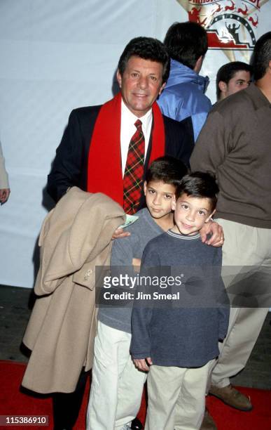 Frankie Avalon and grandchildren during Hollywood Christmas Parade at Hollywood Boulevard in Hollywood, California, United States.
