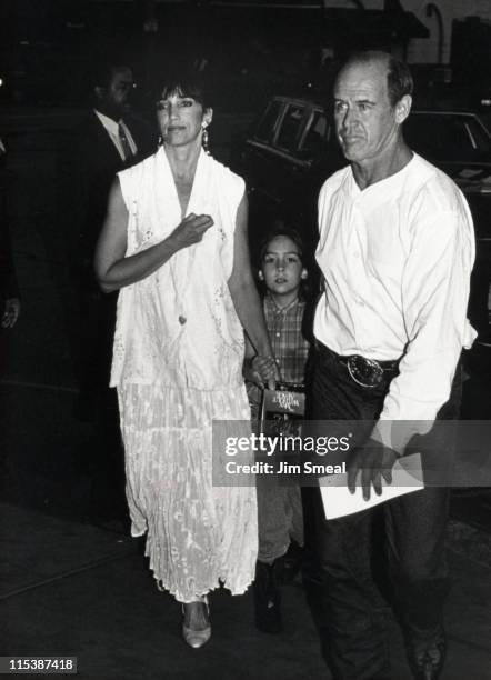 Geoffrey Lewis with wife and daughter during "The Man Without A Face" Premiere at Mann's Bruin Theater in Westwood, California, United States.