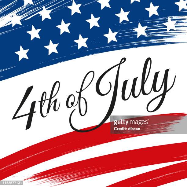 ilustraciones, imágenes clip art, dibujos animados e iconos de stock de feliz cuarto de julio-united declarado saludo día de la independencia. - 4th