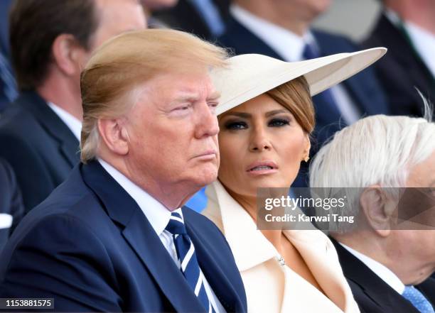 President Donald Trump and US First Lady Melania Trump attend the D-Day75 National Commemorative Event to mark the 75th Anniversary of the D-Day...