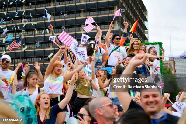 annual philly pride parade - pride parade in philadelphia stock pictures, royalty-free photos & images