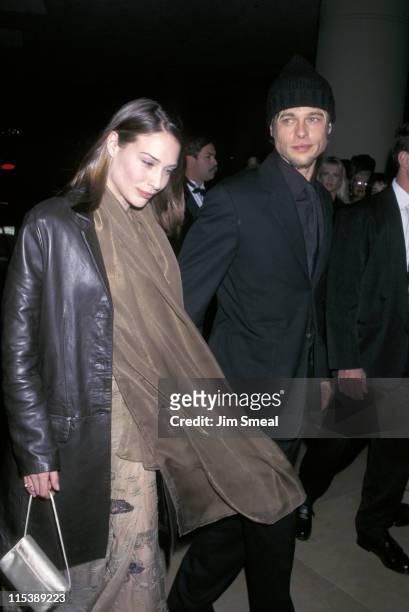 Brad Pitt and Claire Forlani during 50th Annual Writers Guild of America Awards at Roosevelt Hotel in New York City, New York, United States.