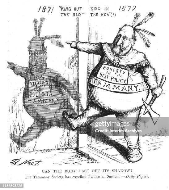 Editorial cartoon, titled 'Can The Body Cast Off Its Shadow?' depicts... News Photo - Getty Images Editorial cartoon, titled 'Can The Body Cast Off Its Shadow?' depicts... News Photo - Getty Images