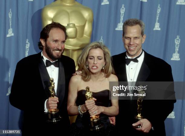 Steve Starkey, Wendy Finerman, and Steve Tisch during The 67th Annual Academy Awards - Press Room at Shrine Auditorium in Los Angeles, California,...