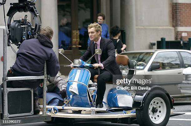 Jude Law during On The Set Of "Alfie" - December 1, 2003 at New York City in New York, NY, United States.