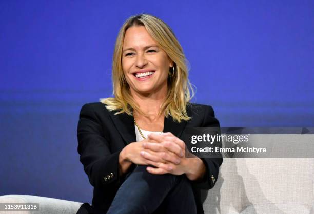 Robin Wright speaks onstage at the Netflix "House of Cards" FYSEE Event at Raleigh Studios on June 04, 2019 in Los Angeles, California.