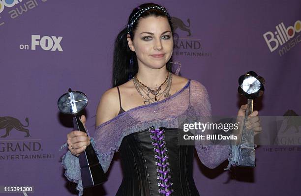 Amy Lee of "Evanescence" during The 2003 Billboard Music Awards - Press Room at MGM Grand Garden Arena in Las Vegas, Nevada, United States.