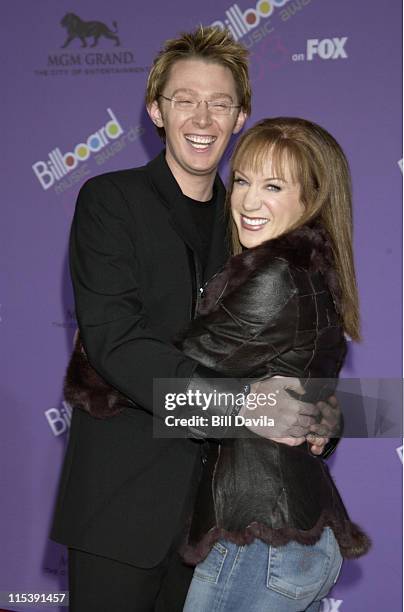 Clay Aiken and Kathy Griffin during The 2003 Billboard Music Awards - Outside Arrivals at MGM Grand Garden Arena in Las Vegas, Nevada, United States.