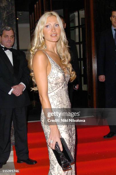 Caprice, arriving at the Grosvenor Hotel for the "CHILDREN BIRTHDAY BALL" in Central London