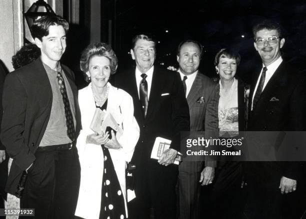 Ronald Reagan, Nancy Reagan, Ronald Reagan Jr., Michael Reagan, Maureen Reagan, and Dennis Revell