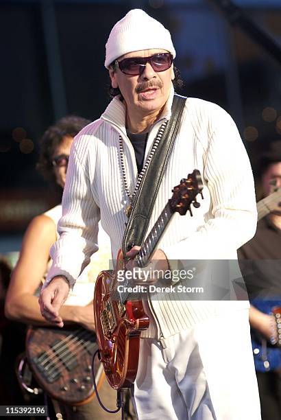 Carlos Santana during Carlos Santana & Michelle Branch perform on "Good Morning America" - November 3, 2005 at Time Square in New York City, New...