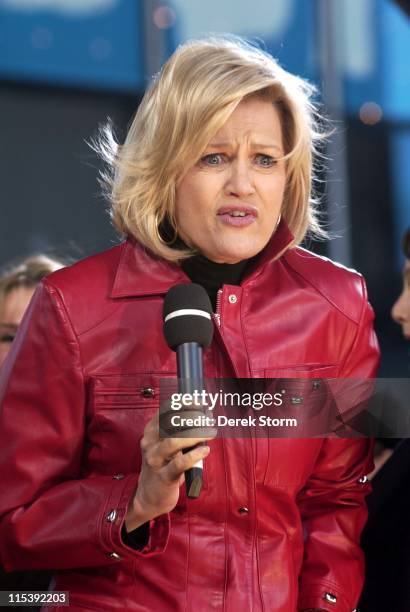 Diane Sawyer during Carlos Santana & Michelle Branch perform on "Good Morning America" - November 3, 2005 at Time Square in New York City, New York,...