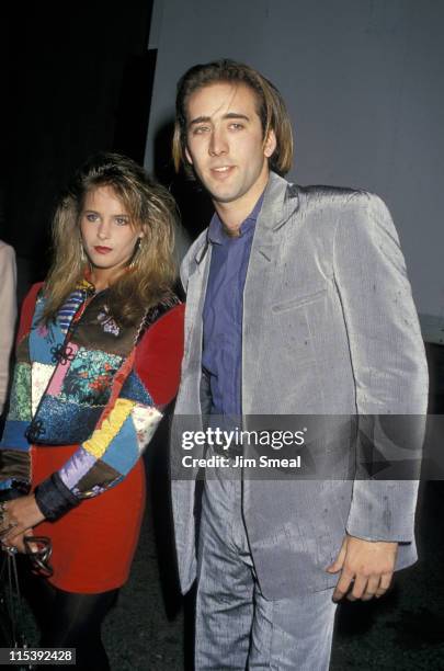 Ami Dolenz and Nicolas Cage during Premiere of "And God Created Woman" at 20th Century Fox Studios in Los Angeles, California, United States.