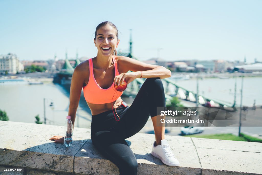 Sportswoman jogging in the city