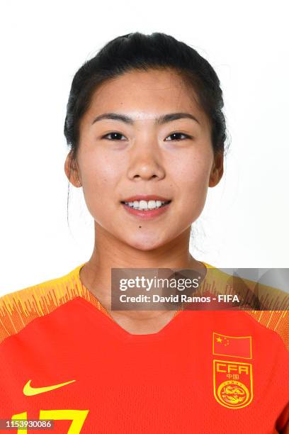 Yasha Gu of China poses for a portrait during the official FIFA Women's World Cup 2019 portrait session at Chateau du Bois-Guy on June 05, 2019 in...