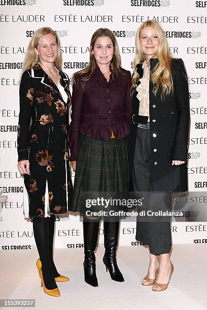 Alana Weston, Aeirn Lauder and Gwyneth Paltrow during Gwyneth Paltrow as The New Face of Estee Lauder "Pleasures" - November 8, 2005 at Selfridges...