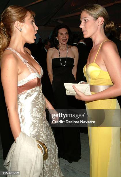 Fabiola Beracasa and Aerin Lauder during The 37th Annual Party in the Garden - Honoring David Rockefeller's 90th Birthday at The Museum of Modern Art...