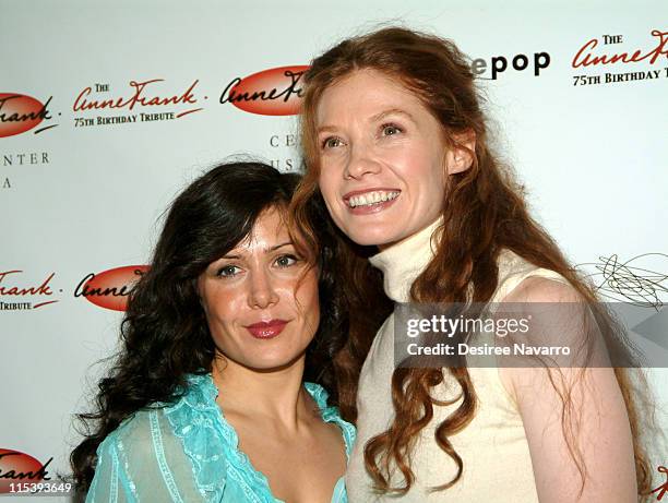 Lili Haydn and Khrystyne Haje during Anne Frank 75th Birthday Tribute Gala at Pier 60 Chelsea Piers in New York City, New York, United States.
