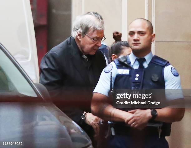 Cardinal George Pell arrives at the Supreme Court of Victoria on June 06, 2019 in Melbourne, Australia. George Pell has served three months of a six...