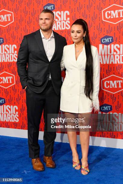 Zack Clayton Carpinello and JWoww attend the 2019 CMT Music Award at Bridgestone Arena on June 05, 2019 in Nashville, Tennessee.