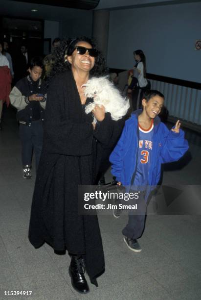Diana Ross and son Ross Arne Naess during Diana Ross Arriving at LAX from New York City - March 12, 1999 at Los Angeles International Airport in Los...