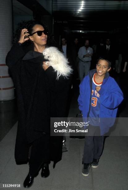 Diana Ross and son Ross Arne Naess during Diana Ross Arriving at LAX from New York City - March 12, 1999 at Los Angeles International Airport in Los...