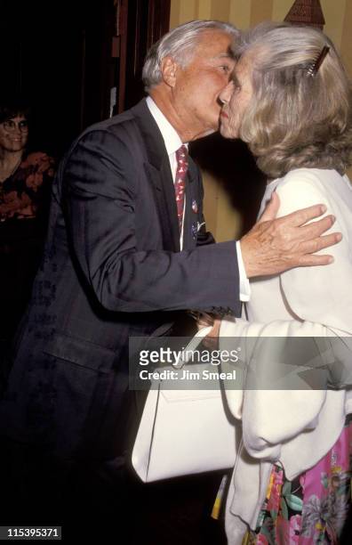 Sargent Shriver and Eunice Kennedy Shriver during Party for George McGovern, 1992 at Tatou Club in New York, New York, United States.
