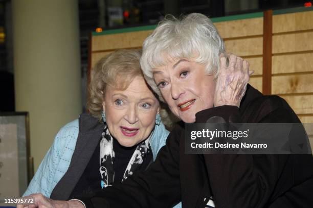 Betty White and Bea Arthur during The Golden Girls: Season 3 Signing at Barnes and Noble - November 22,2005 at Barnes and Noble - Chelsea in New York...