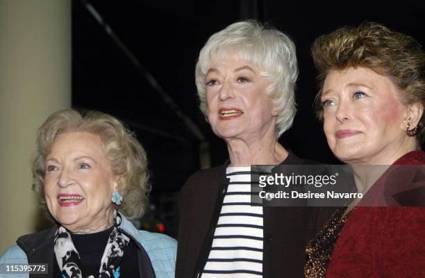 Betty White, Bea Arthur and Rue McClanhan during The Golden Girls: Season 3 Signing at Barnes and Noble - November 22,2005 at Barnes and Noble -...