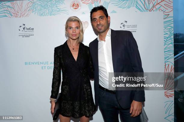 Alessandra Pozzi and David Bokobza attend the "Legends Of Tennis" Dinner as part of 2019 French Tennis Open at on June 05, 2019 in Paris, France.