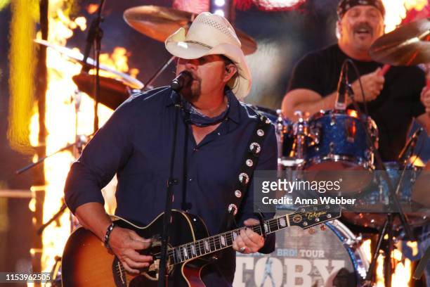 Toby Keith performs at the 2019 CMT Music Awards at Bridgestone Arena on June 05, 2019 in Nashville, Tennessee.
