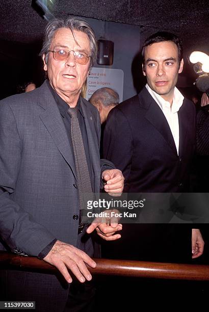 Alain Delon and son Anthony Delon during Publicis Drugstore Opening at Publicis Store - Champs Elysees in Paris, France.
