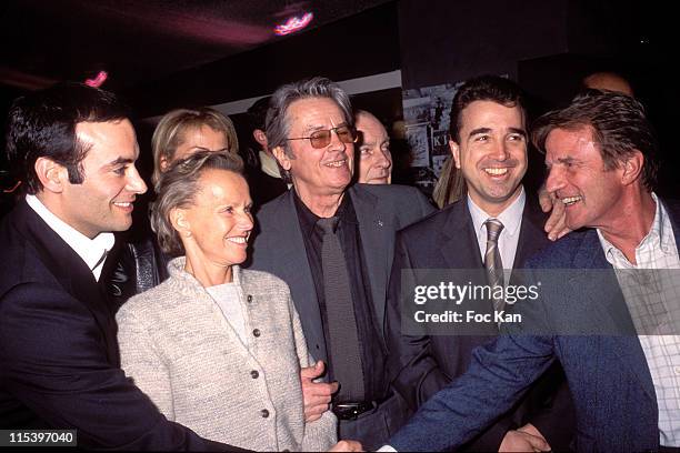 Anthony Delon, Christine Ockrent, Alain Delon, Arnaud Lagardere and Bernard Kouchner