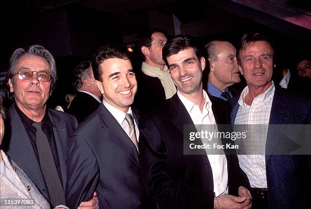 Alain Delon, Arnaud Lagardere, Alexandre Kouchner and Bernard Kouchner