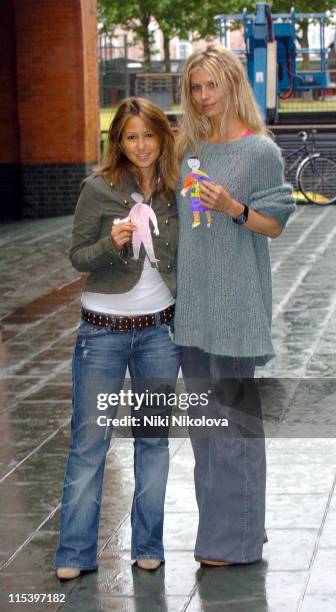 Rachel Stevens and Laura Bailey during Rachel Stevens Opens "Send My Friend To School" Exhibition at Oxo Tower in London, Great Britain.