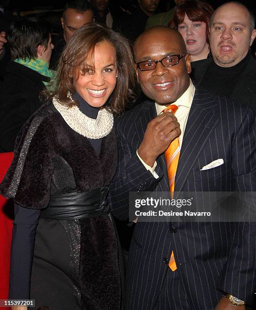 Erica Reid and Antonio "LA" Reid during "The Color Purple" Broadway Opening Night - Arrivals at The Broadway Theatre in New York City, New York,...