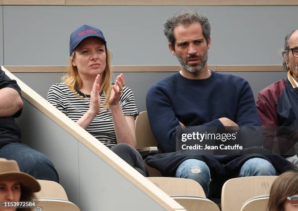 Charlie Bruneau and Jean-Baptiste Pouilloux attend day 5 of the 2019 French Open at Roland Garros stadium on May 30, 2019 in Paris, France.