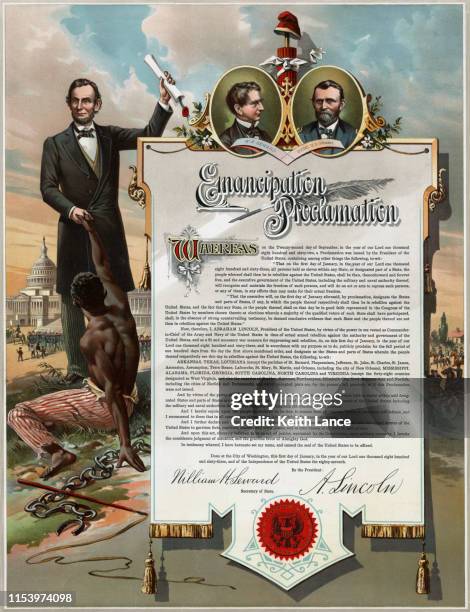 ilustrações de stock, clip art, desenhos animados e ícones de the emancipation proclamation - proclamação da emancipação