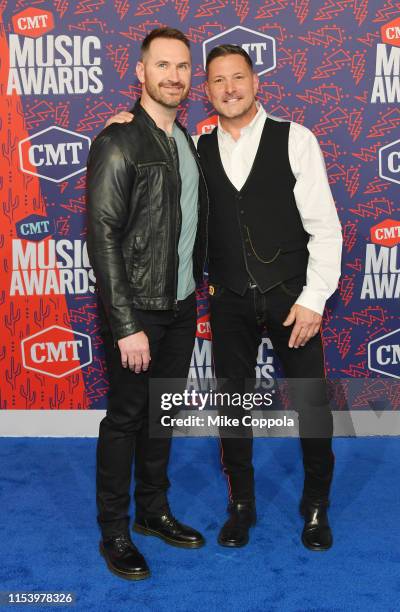 Matt Collum and Ty Herndon attend the 2019 CMT Music Awards at Bridgestone Arena on June 05, 2019 in Nashville, Tennessee.
