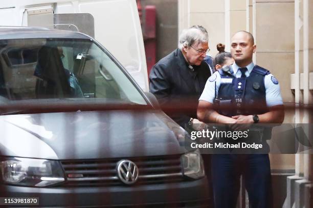 Cardinal George Pell arrives at the Supreme Court of Victoria on June 06, 2019 in Melbourne, Australia. George Pell has served three months of a six...